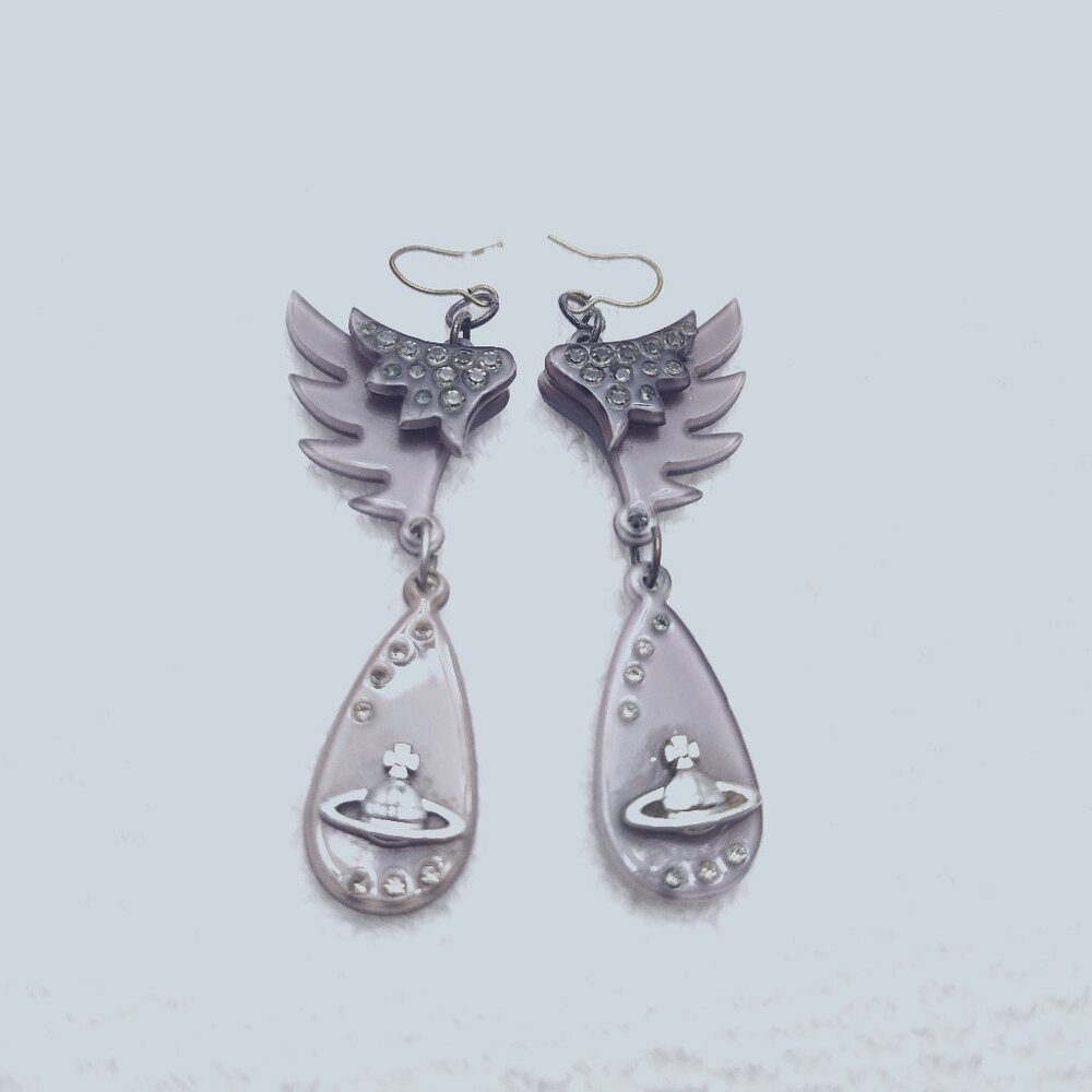 VINTAGE Vivienne Westwood Silver Perspex  Earrings